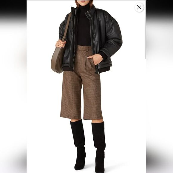 Sea NY Black Faux Leather Puff Jacket Size S